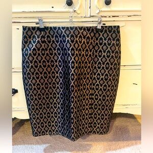The Limited Black and Gold Patterned Skirt Size 12 NWT
